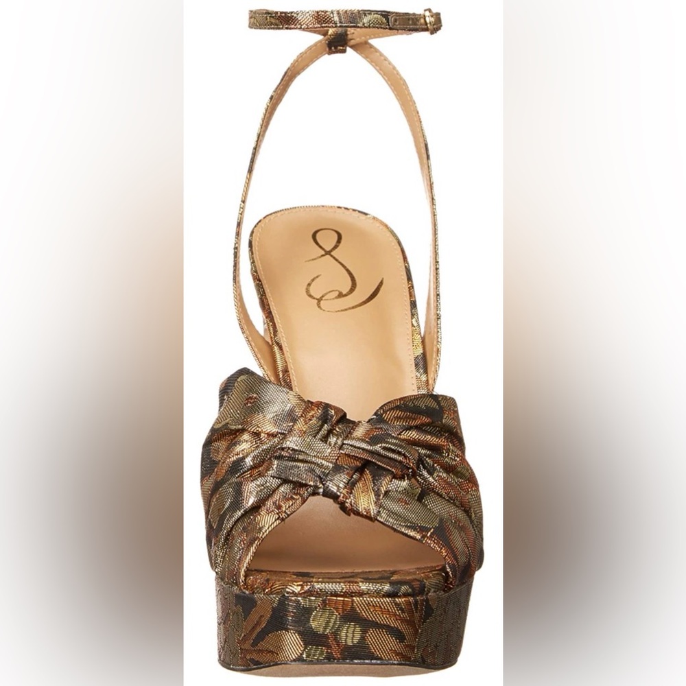 Sam Edelman Gold and Brown Platform Heels - Picture 3 of 10